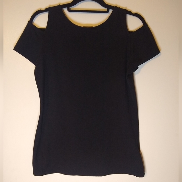 MICHAEL KORS Cold shoulder black short sleeve tee Size Small - Picture 3 of 5